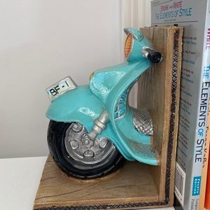 Vintage Blue Motorcycle Book End
